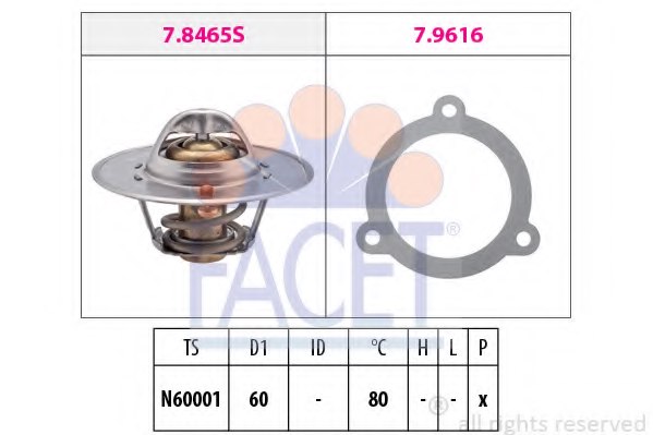 FACET 7.8465 Thermostat, coolant